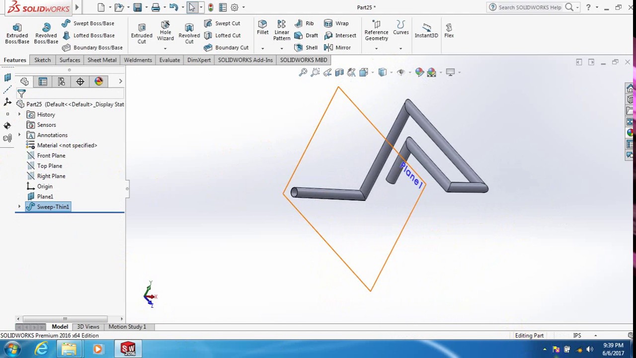solidworks tutorial-how to make 3D pipe - YouTube