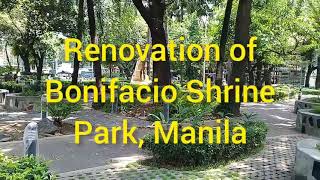 Renovation of Bonifacio Shrine Park in Manila
