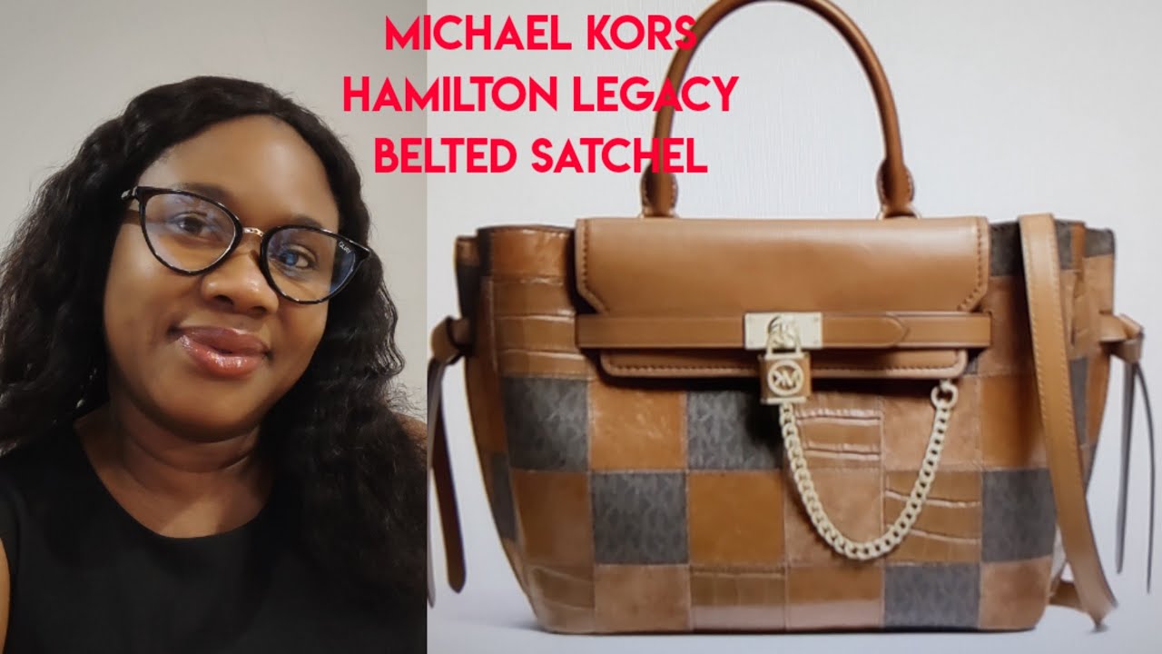 Michael Michael Kors Hamilton Legacy Large Belted Leather Satchel - Black
