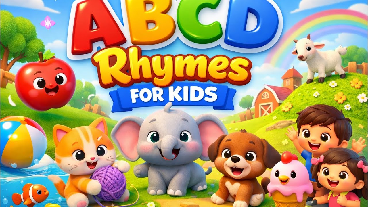ABCD Rhymes for Kids | 3D Animated Alphabet Song - YouTube