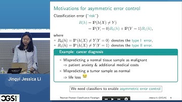 Jingyi Jessica Li | Neyman-Pearson Classification Paradigm | CGSI 2019
