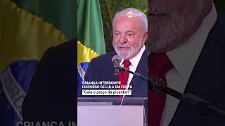 "Caiu o preço da picanha?", pergunta criança durante discurso de Lula #shorts screenshot 2