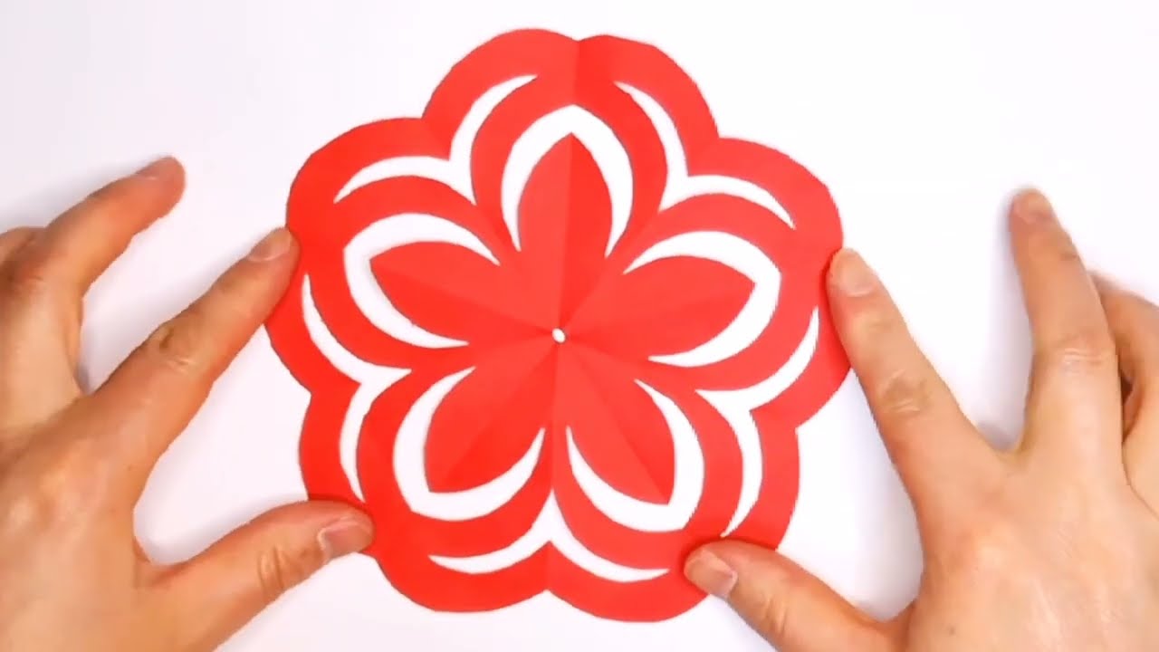 两刀剪快乐五星团花，简单时尚！/chinese paper cutting art clutter