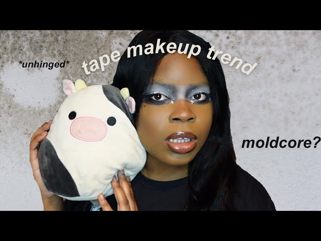 Tape trend tutorial ❄️. Inspo are shown in the video. #blackgirlmakeup