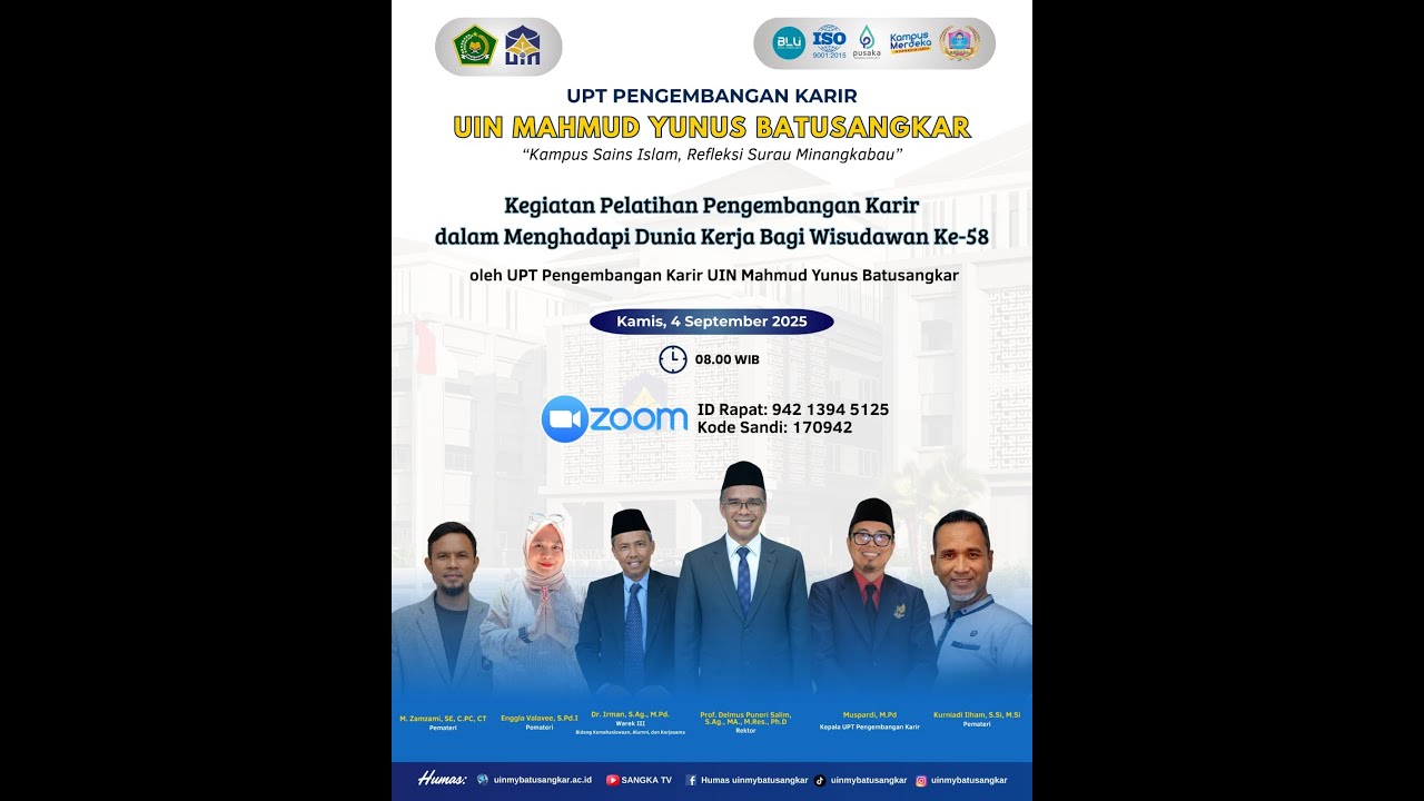 Pelatihan Pengembangan Karir dalam Menghadapi Dunia Kerja Bagi Wisudawan Ke-58