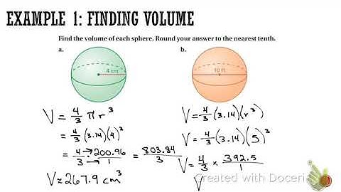 10.3 Volume of spheres