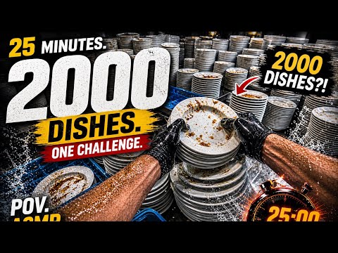 2000 Dishes in 25 Minutes?! Extreme Dishwasher POV Challenge