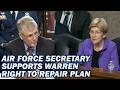 Right to Repair: Air Force Secretary Supports Warren, Sheehy Plan to Get Military Right to Repair