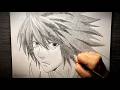 Lineart L Lawliet (Death Note) | Hand Drawn Graphite Art: Mastering Shading