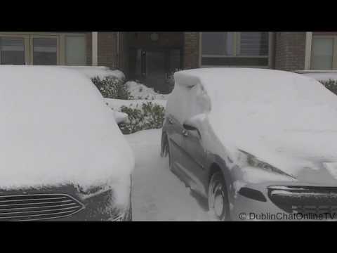 Ireland: snow storm Emma 1.03.2018. The Beast of the East with crazy wind & blizzard.