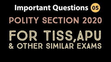 TISSNET GK 2020| Polity| TISS , APU,XAT, CMAT,Bank Exams | General Knowledge TISS| GK Series| Part 5