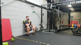 Goblet Hack Squat with foam Roller