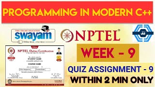Programming In Modern C++ Week 9 Quiz Assignment Solution | NPTEL | SWAYAM | 2023