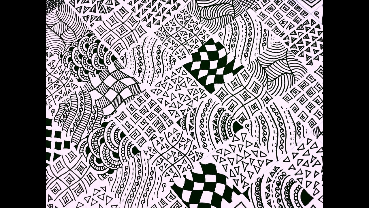 15 Easy Zentangle Patterns (Full Page Zentangle ...