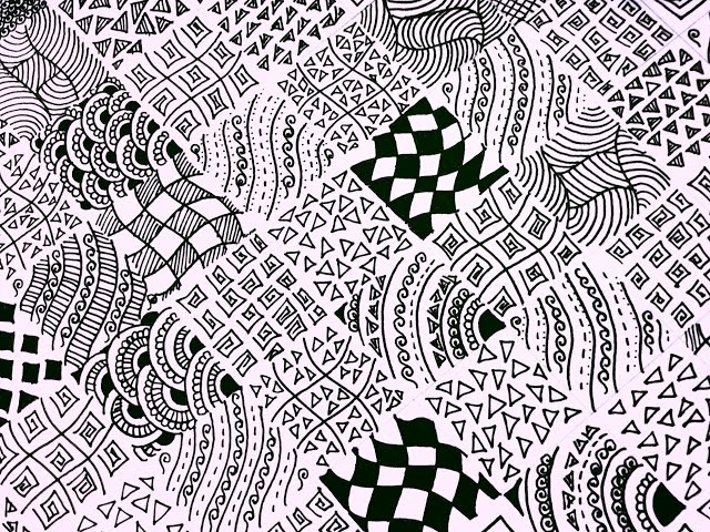 15 Easy Zentangle Patterns (Full Page Zentangle) | Karthika Loves DIY ...