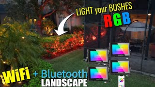 Landscape Lighting your Bushes | RGB Lighting | Smart WiFi LED Landscape Lights | USTELLAR Lighting