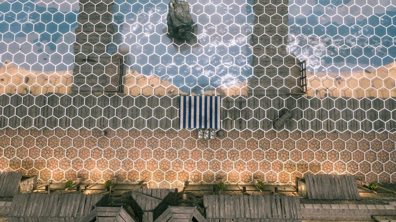 D&D battlemap hex-grid - Harbour
