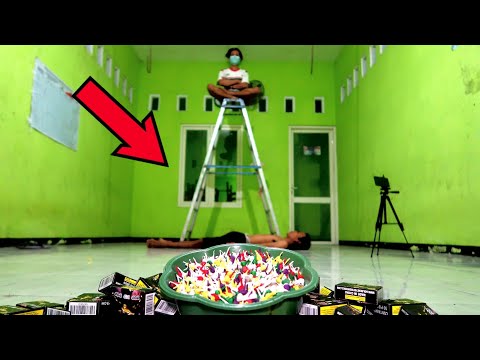 K0PLAK!! EXPERIMENT RIBUAN PETASAN BANTING DILEMPAR KE BADAN - Seperti apa efeknya?