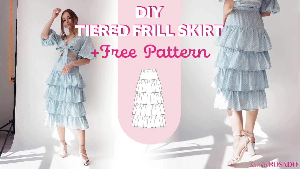 DIY five layer ruffled maxi skirt || learn how to gather fabric