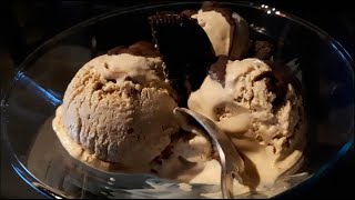Homemade Coffee Icecream With Dark Chocolate Flakes