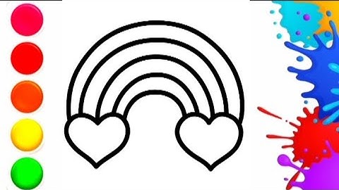 how to draw a simple rainbow with hearts — step by step🌈
