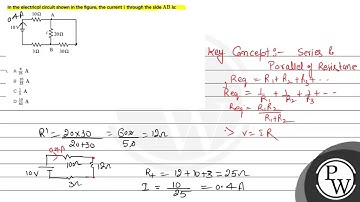 In the electrical circuit shown in the figure, the current \( i \) through the side \( \mathrm{A...