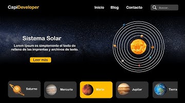 Cómo construir un banner RESPONSIVE animado sobre el sistema solar con HTML, CSS y JavaScript.