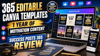 Success Posts 365 Review 2026 365 Editable Canva Motivation Templates with PLR Honest Walkthrough