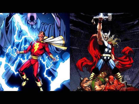 batalla de puebla Shazam vs Thor | Who would win? | EPIC VERSUS ⚡⚡⚡