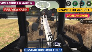 Game Simulator EXCAVATOR Terbaik Android (Menggali Tanah) View Cabin grapich HD dan Sangat Real screenshot 5