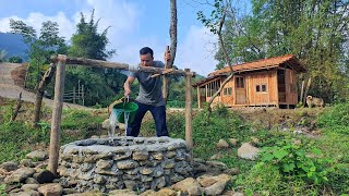 Full Video 365 days BUILD CABIN LOG - Dig a well, Make a stone path, Build a wooden railing
