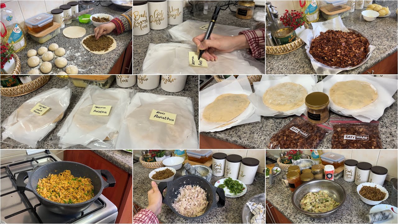 Pre Ramadan Prep 2025 | Make&freeze | Chicken&cheese Parathe | How to store Fry onions | Chat masala