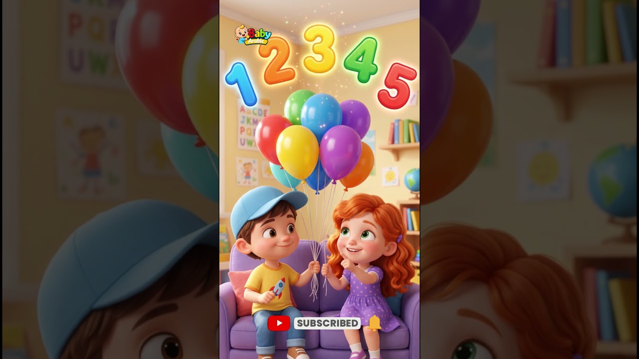 تعليم الأرقام للأطفال من 1 إلى 5 🎈🔢 بطريقة ممتعة | Baby Arabic #Shorts