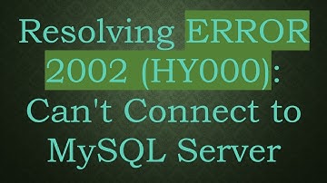 Resolving ERROR 2002 (HY000): Can
