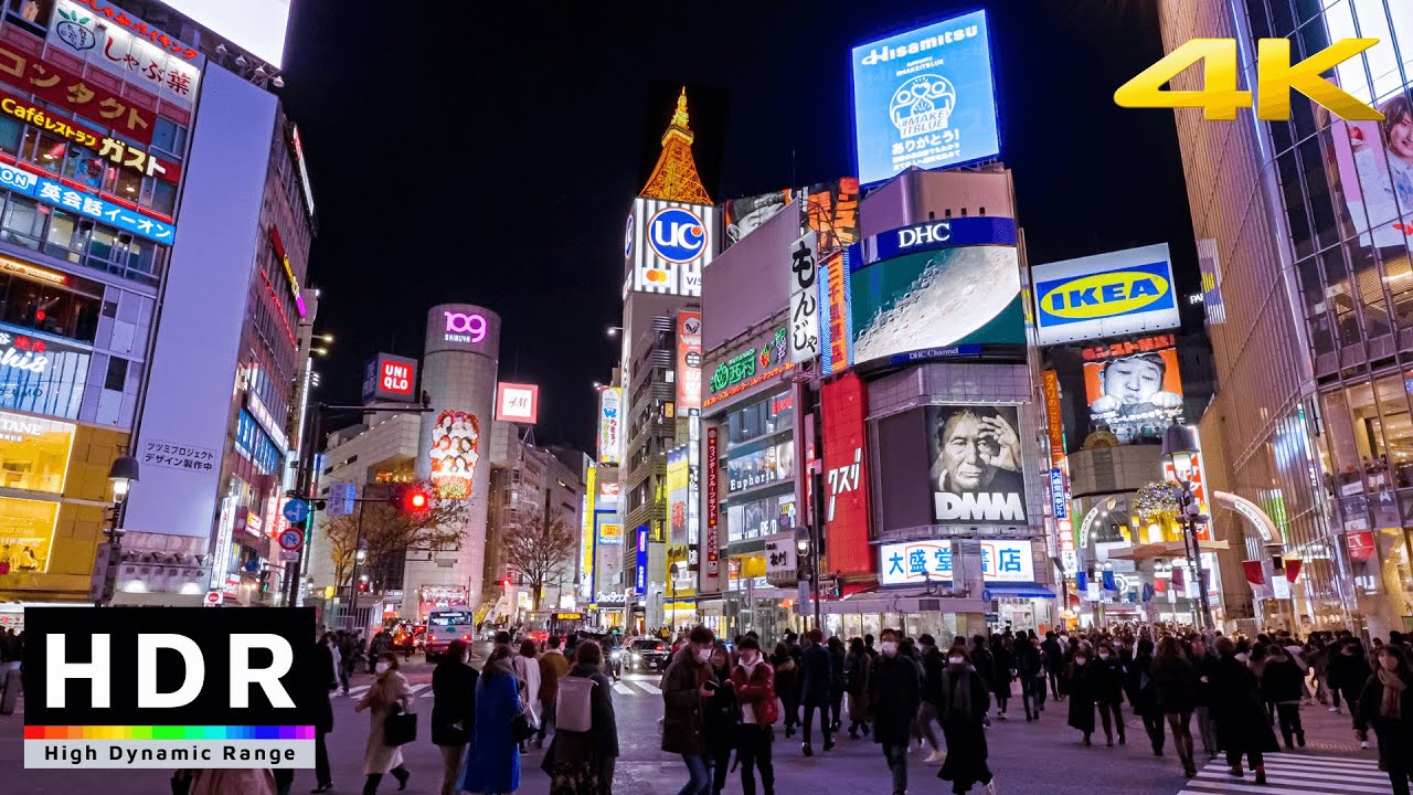 4K HDRTokyo Winter Night Walk   Shibuya to Tokyo Tower 2020