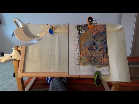 #754 Россия Санкт Петербург Собираю станок Начинаю вышивку Autumn comes