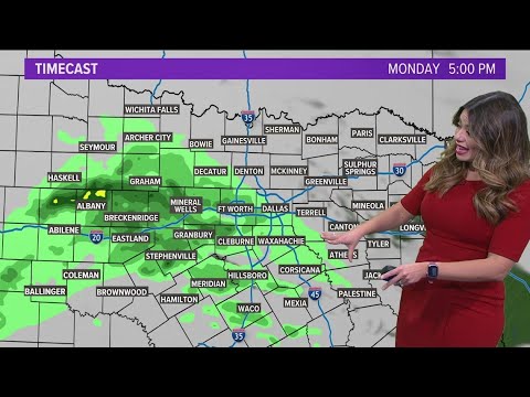 DFW Weather: Latest timing on rain chances, wind Monday to Wednesday