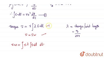 A ring of mass m, radius r having charge q uniformly distributed over it and free to rotate abou...
