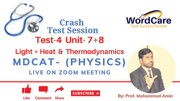 MDCAT physics Crash test-4 Live on Zoom  By prof. Muhammad Amin