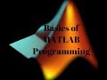 Basics of MATLAB Programming(Playlist)