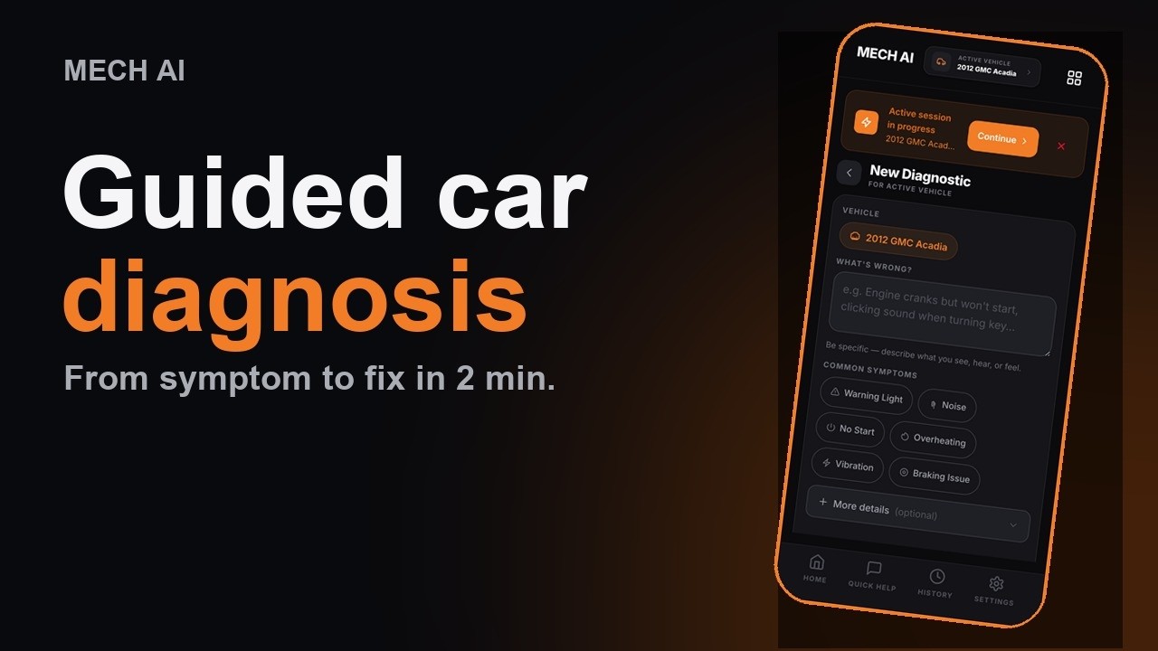 Watch a guided car diagnosis in action — no scanner