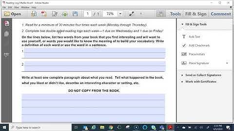 How to fill out your reading log online.