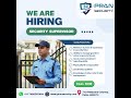 👮♂️❤️Hiring Security Supervisors | Pran Security Services | Apply Now | Supervisor Job 2025