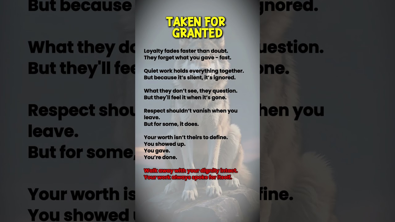 TAKEN for GRANTED 