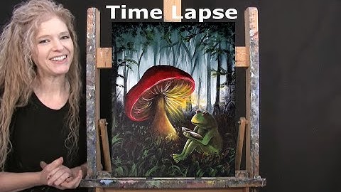 TIME LAPSE - Learn How to Paint "READING BY THE MUSHROOM LIGHT" with Acrylic - Step by Step Tutorial