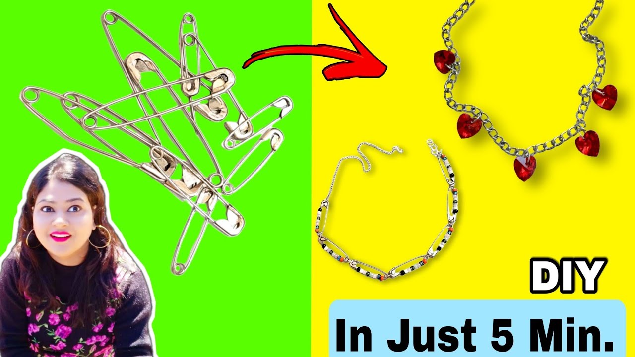 🧷Super Easy Funky Necklace DIY📿 at Home Unique Trendy Choker Necklace