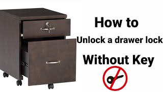 How to open a drawer lock without key,very simple and easy