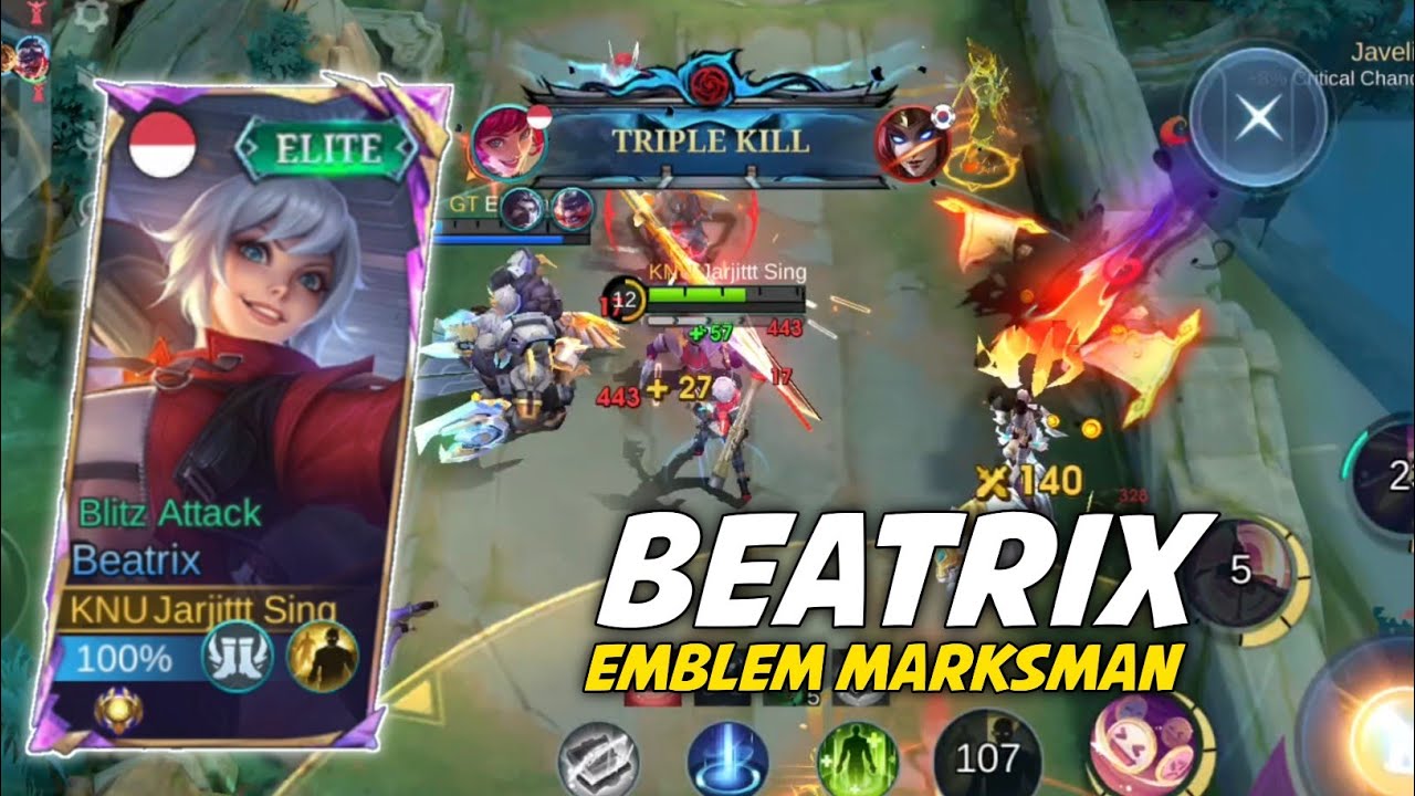 BEATRIX EMBLEM MARKSMAN + ATTACK SPED NAMBAH GACOR? || MOBILE LEGENDS ...