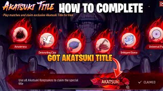 How To Complete Akatsuki Title Event Mission Free Fire | Akatsuki Title Kaise Milega In FF