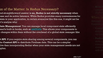 Do You Really Need Redux in React When Using Firebase?